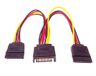 PremiumCord PC voedingskabel Y-kabel stroomkabel SATA stekker 2x SATA stekker