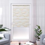 K-Home Klemmfix dubbel rolgordijn Madrid zonder boren bedrukt golf beige 30 x 150 cm (B x L)