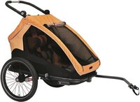 XLC DuoS Fietskar - Oranje - Voor 2 Kinderen - Kinderwagen - Jogger