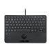 Perixx Periboard-427 ES: USB-toetsenbord met kabel, geïntegreerde trackball, witte/rode achtergrondverlichting, compact ontwerp, 2 USB-poorten en Spaanse QWERTY lay-out