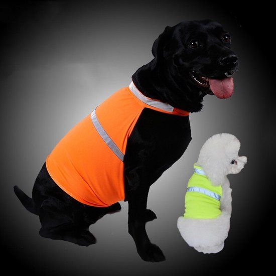 Reflecterend veiligheidsvest Hond - Oranje - Maat S