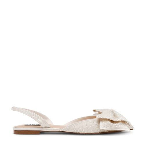 Steve Madden Cardi slingback loafers met strass ecru