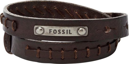 Fossil Vintage Casual JF87354040 Herenarmband - Bruin - Leer - 22 cm