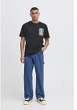 Solid T-shirt Rogelio Black Cotton Regular Fit Men's S