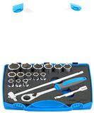 Unior Steeksleutelassortiment 1/2 inch in kunststof cassette