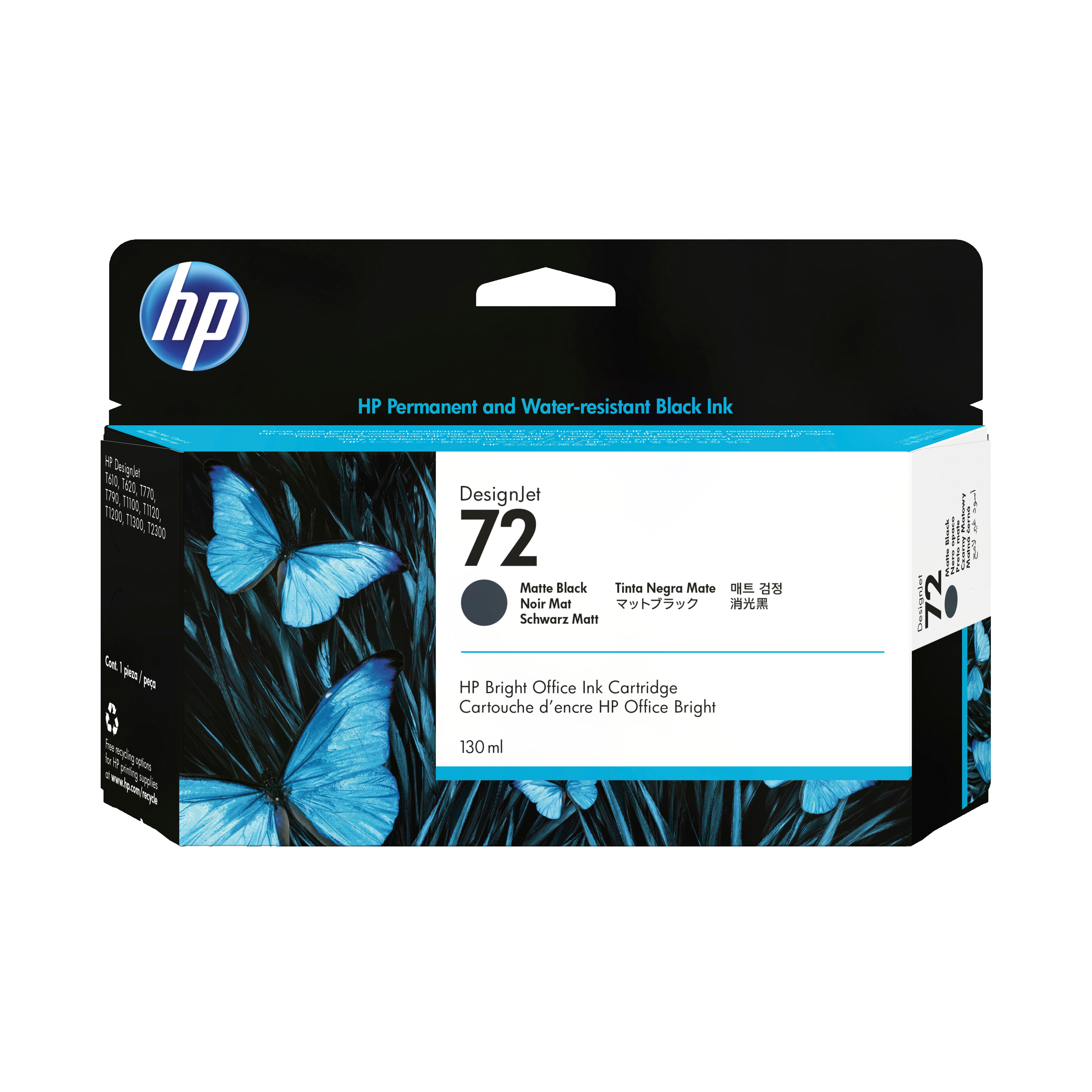 HP 72 DesignJet inktcartridge - Zwart - 130 ml