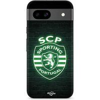 Maniacase Google Pixel 8a Hoesje SCP SPORTING PORTUGAL BRIGHT BLACK BACKGROUND