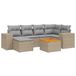 VidaXL 7-delige Loungeset met Kussens Poly Rattan Beige