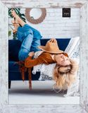 HAES deco Houten fotolijst Avignon wit / bruin voor 1 foto formaat 13x18