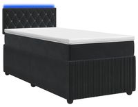 vidaXL Boxspringbed met matras, Zwart, 90 x 190 cm, Fluweel