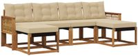 vidaXL Bankset voor buiten, 6-delig, naturel en beige