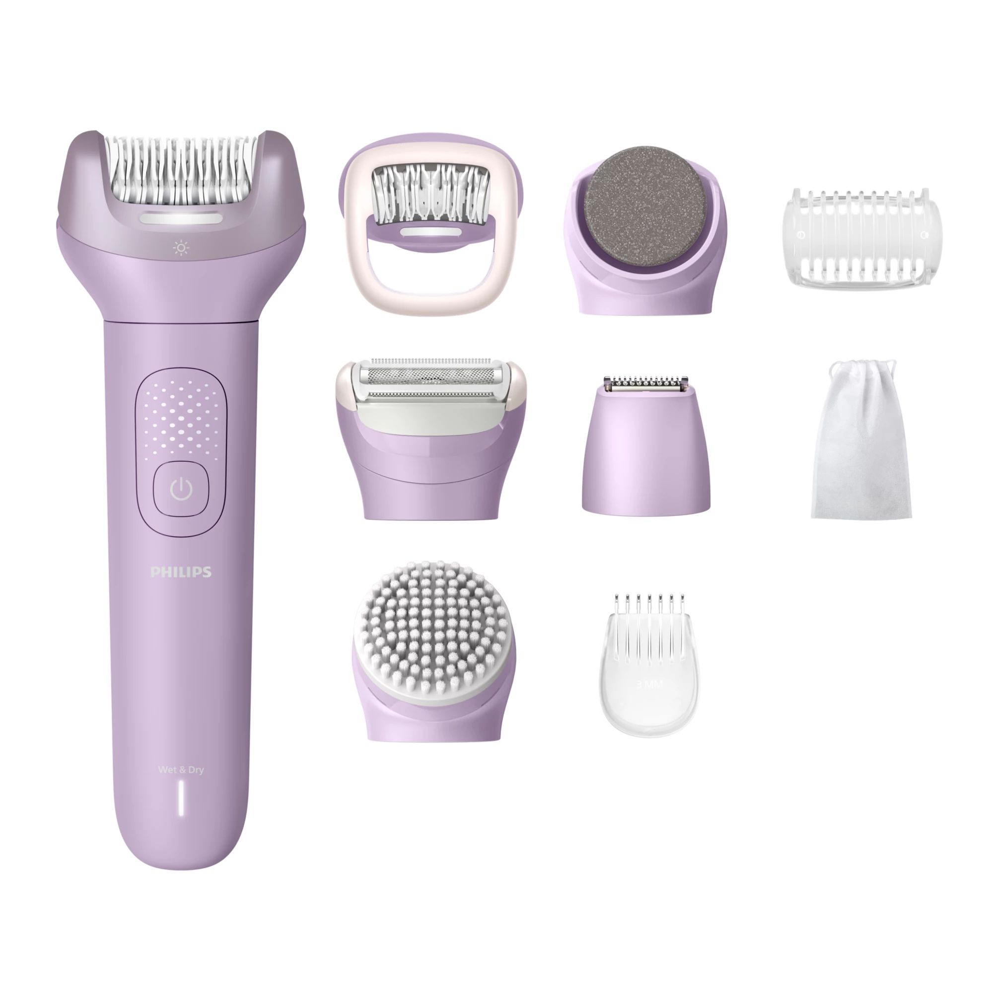 Philips BRE728/00 Epilator - 32 Pincetten - Lila - Nat & Droog - Draadloos