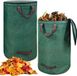 Sac de jardin autoportant sans marque - Avec couvercle, poignées, étanche et pliable - Pour herbe, feuilles et déchets de taille - 120L x 2