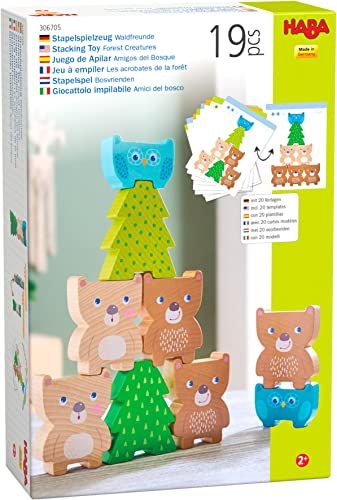 Haba 306705 Stapelspeelgoed Bosliefhebbers Steek- en Stapelspel Vanaf 2 Jaar - Made in Germany