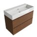 Saniclass Holz Pure Badkamermeubelset - 100x45x72cm - Legend keramische wastafel wit - 1 wasbak - 2 kraangaten - 2 lades - mat walnut pure (hout) SW1420789/SW1382546