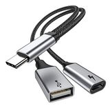 USB C Adapter Met 60W PD Snel Opladen, OTG Splitter Compatibel Voor Galaxy S22, Switch, Google Chromecast Met Google TV, Pi-KVM, 3D Printer, Octo4a, Pixel 4XL