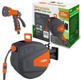 COIL Tuinslang - Retractable Tuinslanghaspel 20m + 2m – Automatisch Oprolsysteem met Smart Stop – Inclusief 9functioneel Sproeipistool – Wandmontage