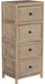 Commode en bois avec 4 tiroirs, détails tressés, en bois de paulownia, dimensions 40x30x94 cm