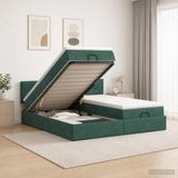 vidaXL Ottoman Bed with Mattress and Headboard - Dark Green Velvet - 160x200 cm