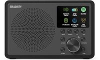 Majority Touro Internetradio DAB+/FM Bluetooth Dubbele Wekker Podcastspeler Zwart