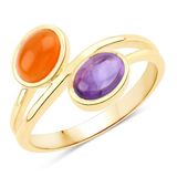 Rafaela Donata Ring Zilver Amethist Geelgoud 19.00 mm / maat 60 Dames
