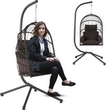VELTRR® Egg Hangstoel - Hangstoel met Standaard - Chair voor Binnen en Buiten