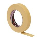 3M 501E crêpetape, 24 mm x 50 m, industriële en auto-lakafdekkingen, beige, verpakking van 36 stuks