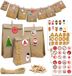 DuneDesign XXL Set met Namen: DIY Adventskalender à remplir - 24 sacs en papier - 100 autocollants 10m guirlande