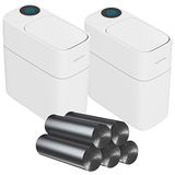 JOYBOS PK5467 Set met 2 vuilnisemmers, automatische absorptie, 10 l, voor thuis of op kantoor, incl. 140 vuilniszakken, 10 liter, polypropyleen, wit