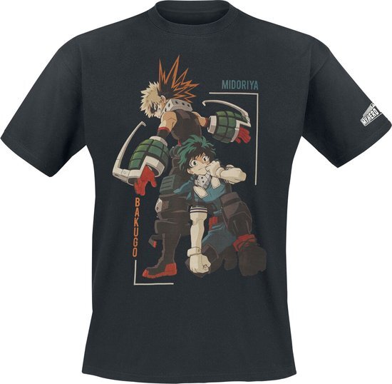 Difuzed My Hero Academia Heren Tshirt -XL- Izuku Midoriya Zwart