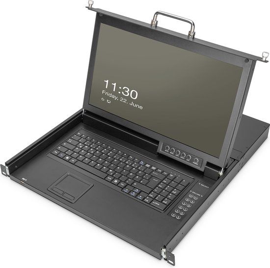 Digitus 17" HD LCD KVM console, 8-poorts HDMI, GE toetsenbord