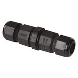 EMOS connector/verbindingsstekker/kabelverbinding IP65, plastic, zwart, 7 x 2,6 x 2,6 cm