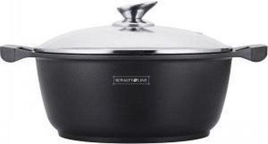 Royalty Line Marble Soup/Roasting Pan - Black - 34 CM with Glass Lid