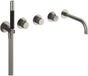 Hotbath Cobber X Afbouwdeel Badthermostaatmet Uitloop incl. Handdouche en Doucheslang - Geborsteld RVS 316