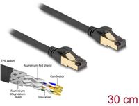 Delock RJ45 Network Cable Cat.6A male to male S/FTP black 30 cm