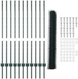 vidaXL Hexagonale omheining met palen, 25 x 1,2 m, PVC-gecoat staal