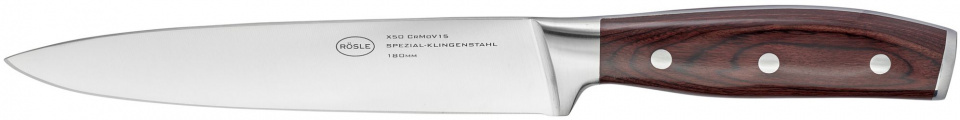 Rösle vleesmes Rockwood 37,5 x 7,5 cm RVS/siliconen zilver/bruin