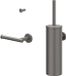 IVY Accessoireset 1 - Wandmodel Toiletborstelhouder met Handdoekhaak en Toiletrolhouder - Geborsteld Metaal Zwart