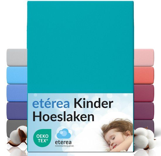 etérea Himmlische Qualität etérea Jersey Hoeslaken 80x160 - 80x180 cm Oekotex Made in Green - 100% katoen - Oceaan