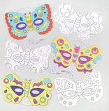 Baker Ross Maak en ontwerp je eigen lente vlinders maskers van karton - creatieve themafeest knutselpakket voor kinderen om in te kleuren en versieren (6 stuks)