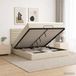 vidaXL Ottomaans Bed met Matras en LED Crèmekleurig 140 x 190 cm Stof