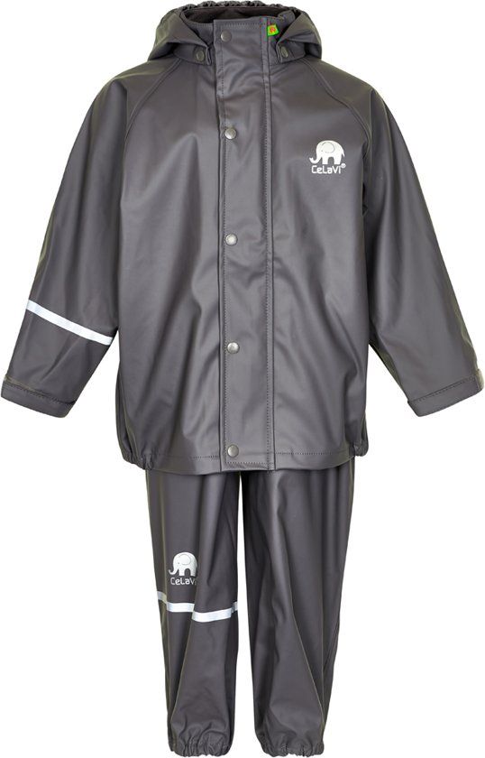 CELAVI Regenpak kinderen - Grijs - maat 150 (152-158cm) - 5704617767619
