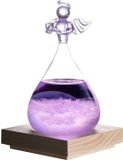 Merkloos Glaswerk weersverwachting fles met beugel en engel decor - Weerstation voor Valentijnsdag (Purper)