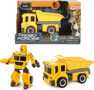 Toi Toys Roboforces Transformers Robot kiepwagen in geel - speelgoed vanaf 3 jaar - actiefiguur 7x13x7 cm - constructiespeelgoed - bouwplaatsvoertuig