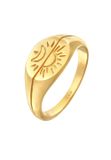 Elli Ring Dames Zegelring Zon Maan Astro Boho 925 Sterling Zilver
