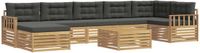 vidaXL - Bank loungeset - 7 zitplekken - Wit en antracietkleurig - Acacia hout