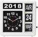 Perel Analoge kalenderklok 31x31 cm met groot flip-over display, Franse dag en datum