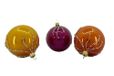 Ornex Kerstboomversiering set (Ø 8 cm) van mondgeblazen en handbeschilderd glas met kralen voor de kerstboom, verschillende kleuren, meerkleurig, 6 ballen Ø 8 cm, 6 stuks