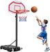 Latios Portable Basketball Hoop - Adjustable Basketball System - Height 1.6-2.1 m - With Wheels - Blue/White/Black/Red