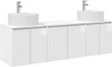 vidaXL Badkamerkast set Hoogglans Wit 161,5 x 44,5 x 82 cm